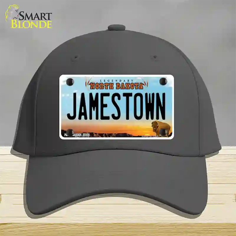 Jamestown North Dakota Novelty License Plate Hat Cotton / Charcoal