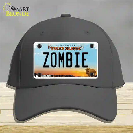 Zombie North Dakota Novelty License Plate Hat Cotton / Charcoal