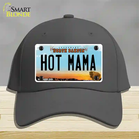 Hot Mama North Dakota Novelty License Plate Hat Cotton / Charcoal