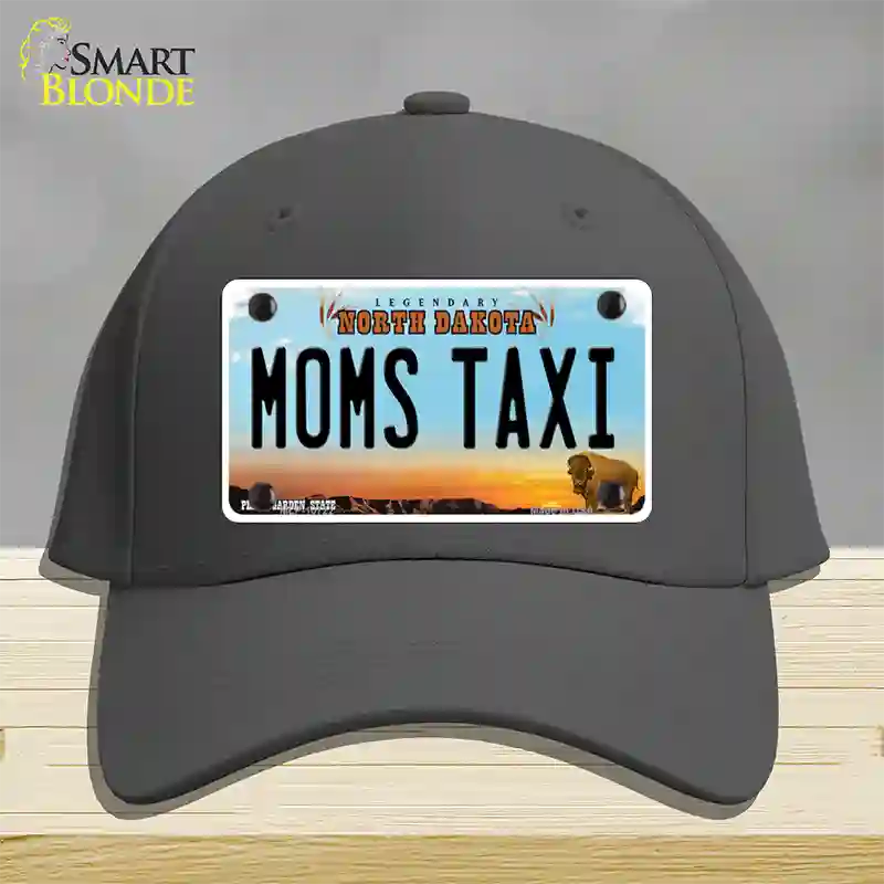 Moms Taxi North Dakota Novelty License Plate Hat Cotton / Charcoal