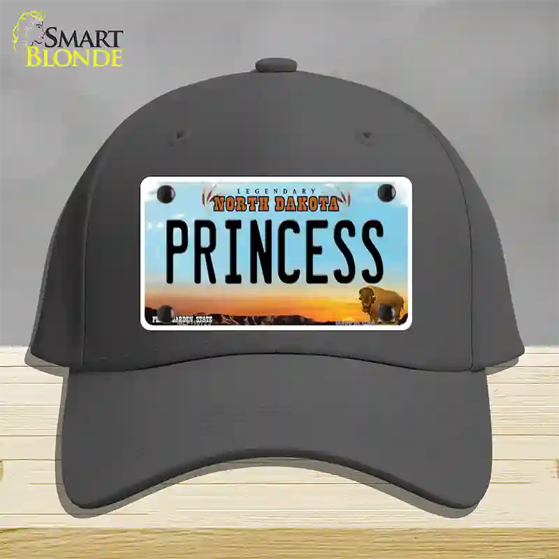 Princess North Dakota Novelty License Plate Hat Cotton / Charcoal