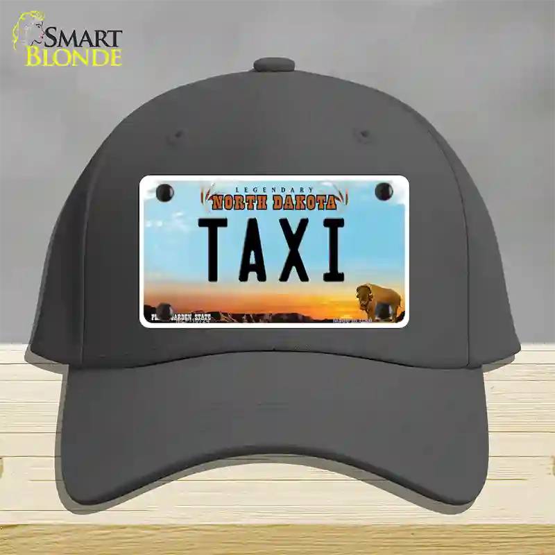 Taxi North Dakota Novelty License Plate Hat Cotton / Charcoal