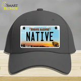 Native North Dakota Novelty License Plate Hat Cotton / Charcoal