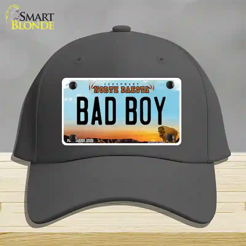 Bad Boy North Dakota Novelty License Plate Hat Cotton / Charcoal