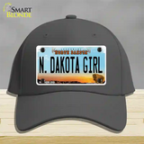 N Dakota Girl North Dakota Novelty License Plate Hat Cotton / Charcoal