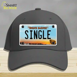 Single North Dakota Novelty License Plate Hat Cotton / Charcoal