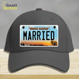 Married North Dakota Novelty License Plate Hat Cotton / Charcoal