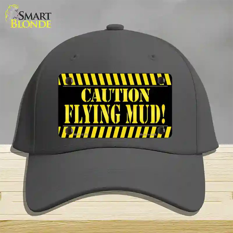 Caution Flying Mud Novelty License Plate Hat Cotton / Charcoal