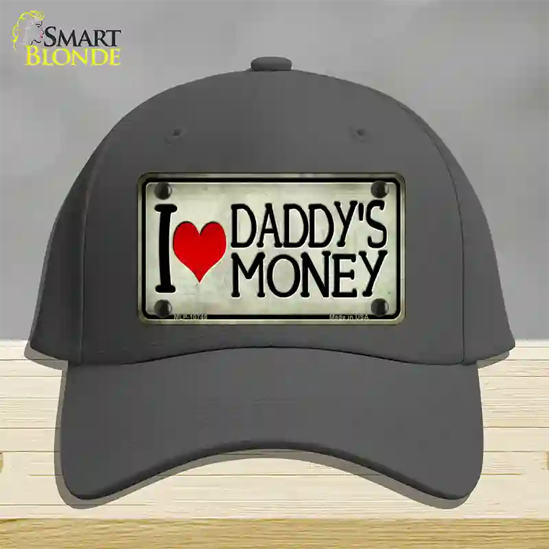 I Love Daddys Money Novelty License Plate Hat Cotton / Charcoal