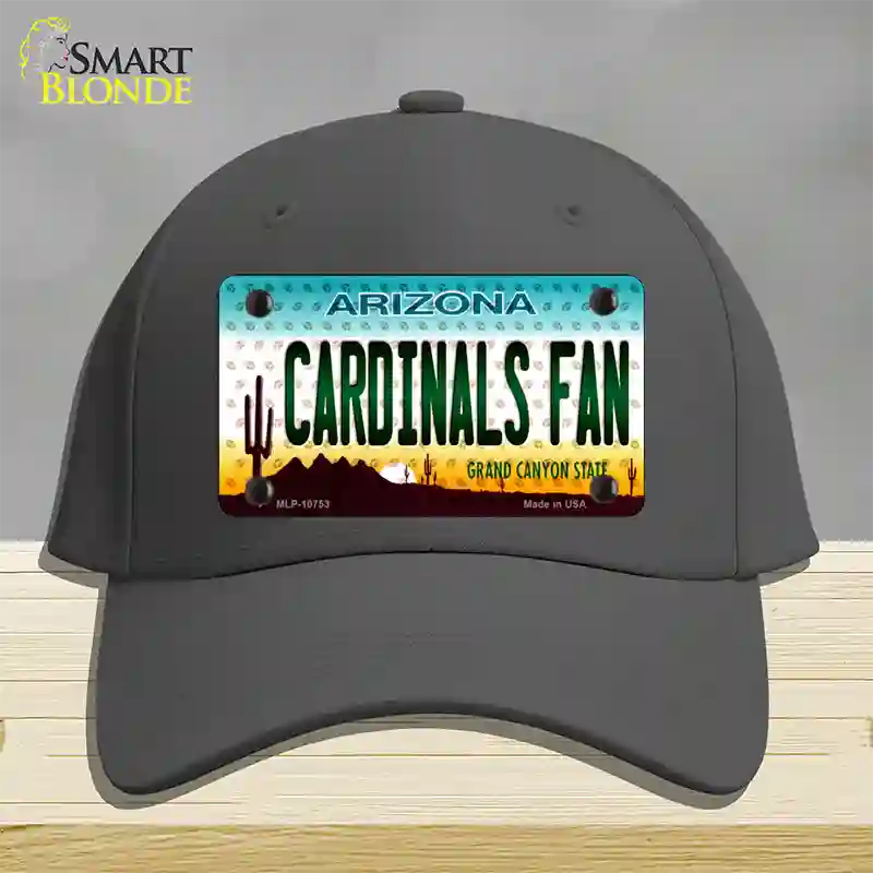 Cardinals Fan Arizona Novelty License Plate Hat Cotton / Charcoal