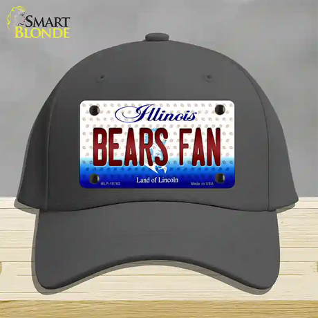 Bears Fan Illinois Novelty License Plate Hat Cotton / Charcoal