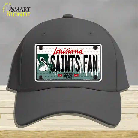 Saints Fan Louisiana Novelty License Plate Hat Cotton / Charcoal