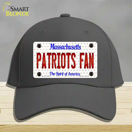 Patriots Fan Massachusetts Novelty License Plate Hat Cotton / Charcoal