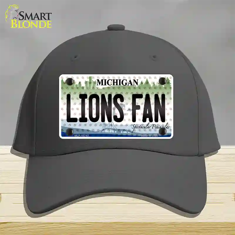 Lions Fan Michigan Novelty License Plate Hat Cotton / Charcoal