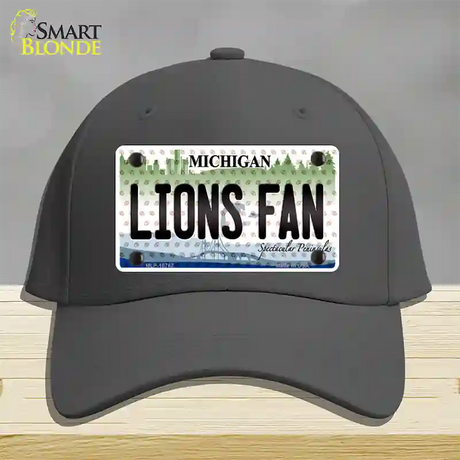 Lions Fan Michigan Novelty License Plate Hat Cotton / Charcoal