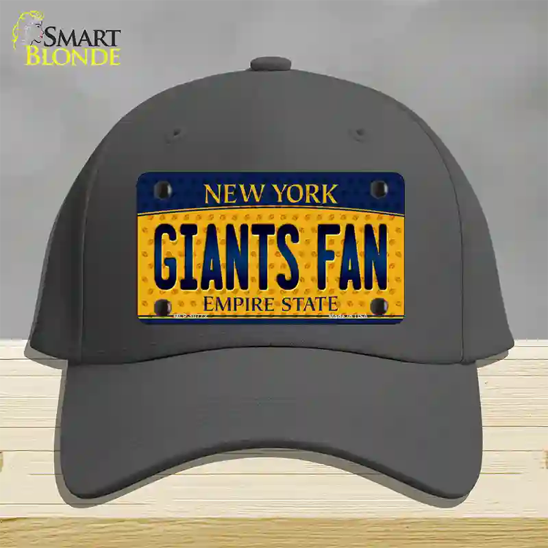 Giants Fan New York Novelty License Plate Hat Cotton / Charcoal