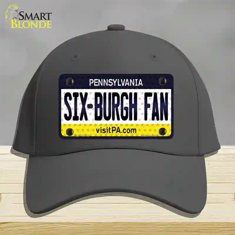 Six Burgh Fan Pennsylvania Novelty License Plate Hat Cotton / Charcoal