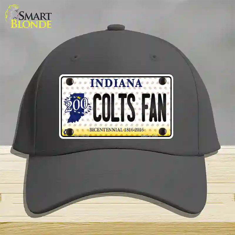 Colts Fan Bicentennial Indiana Novelty License Plate Hat Cotton / Charcoal