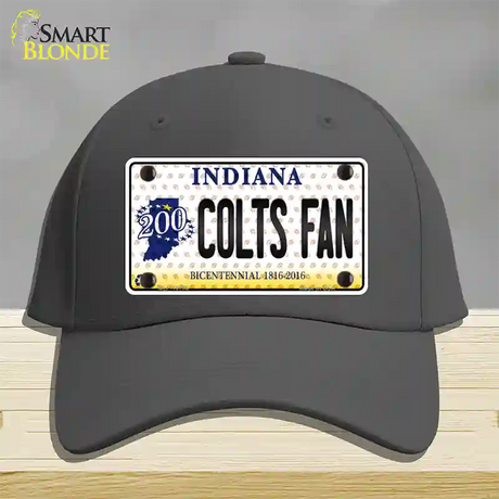 Colts Fan Bicentennial Indiana Novelty License Plate Hat Cotton / Charcoal