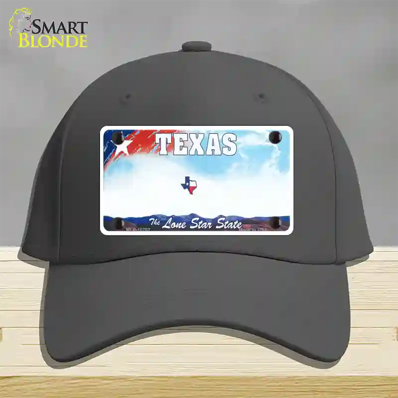 Texas New State Novelty License Plate Hat Cotton / Charcoal