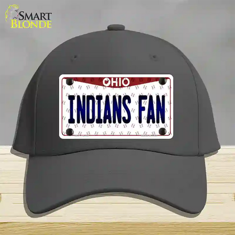 Indians Fan Ohio Novelty License Plate Hat Cotton / Charcoal