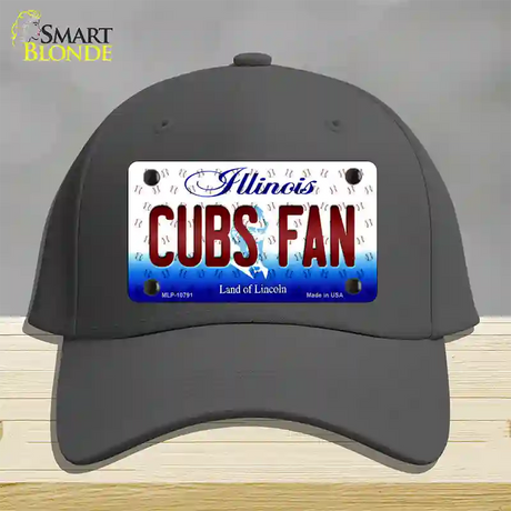 Cubs Fan Illinois Novelty License Plate Hat Cotton / Charcoal