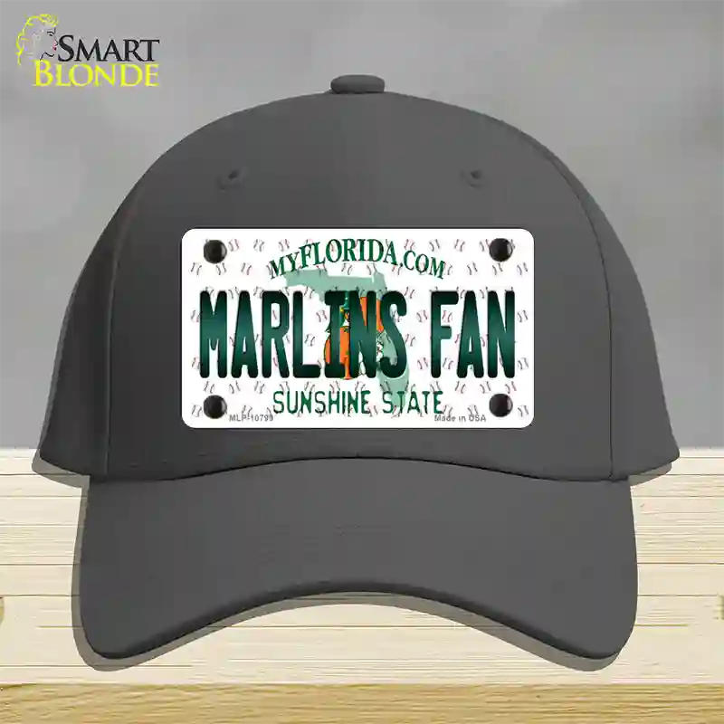 Marlins Fan Florida Novelty License Plate Hat Cotton / Charcoal