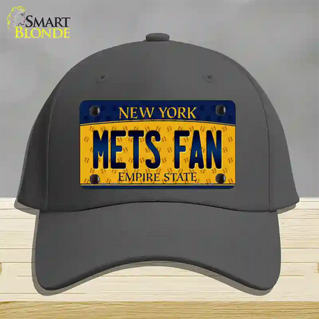 Mets Fan New York Novelty License Plate Hat Cotton / Charcoal