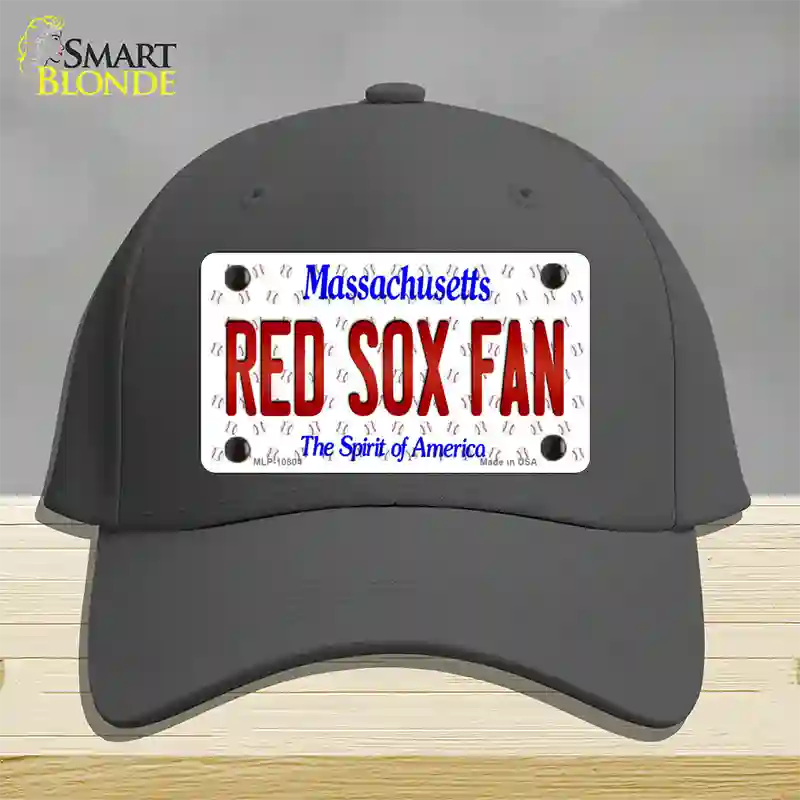 Red Sox Fan Massachusetts Novelty License Plate Hat Cotton / Charcoal