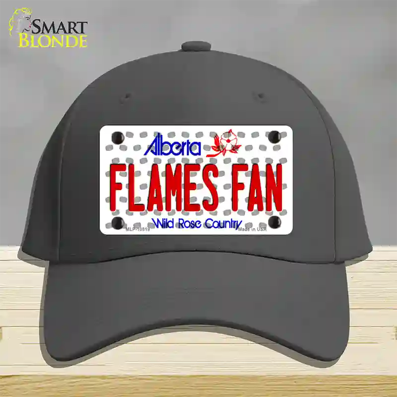 Flames Fan Alberta Novelty License Plate Hat Cotton / Charcoal