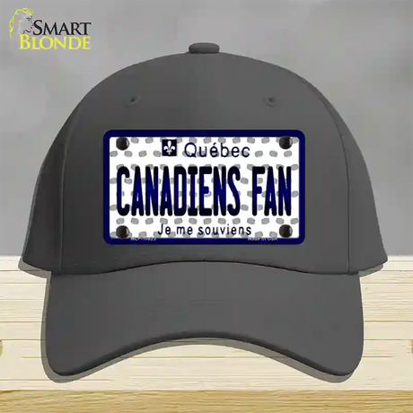 Canadiens Fan Quebec Novelty License Plate Hat Cotton / Charcoal