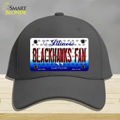 Blackhawks Fan Illinois Novelty License Plate Hat Cotton / Charcoal