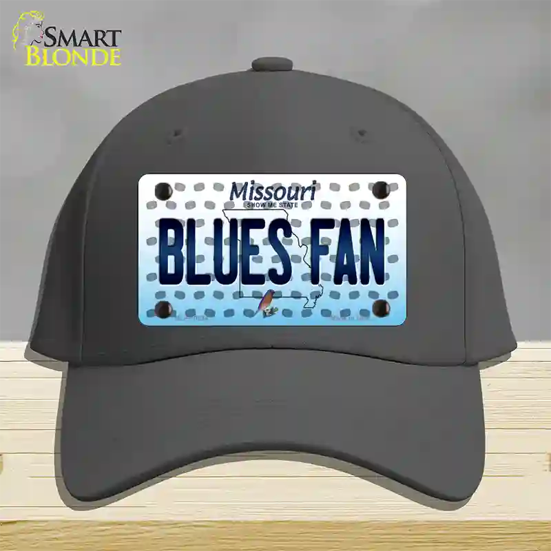 Blues Fan Missouri Novelty License Plate Hat Cotton / Charcoal