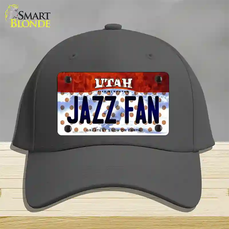 Jazz Fan Utah Novelty License Plate Hat Cotton / Charcoal