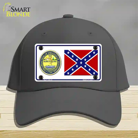 Confederate Flag Tennessee Seal Novelty License Plate Hat Cotton / Charcoal