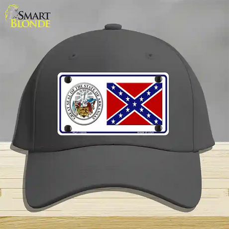 Confederate Flag Arkansas Seal Novelty License Plate Hat Cotton / Charcoal