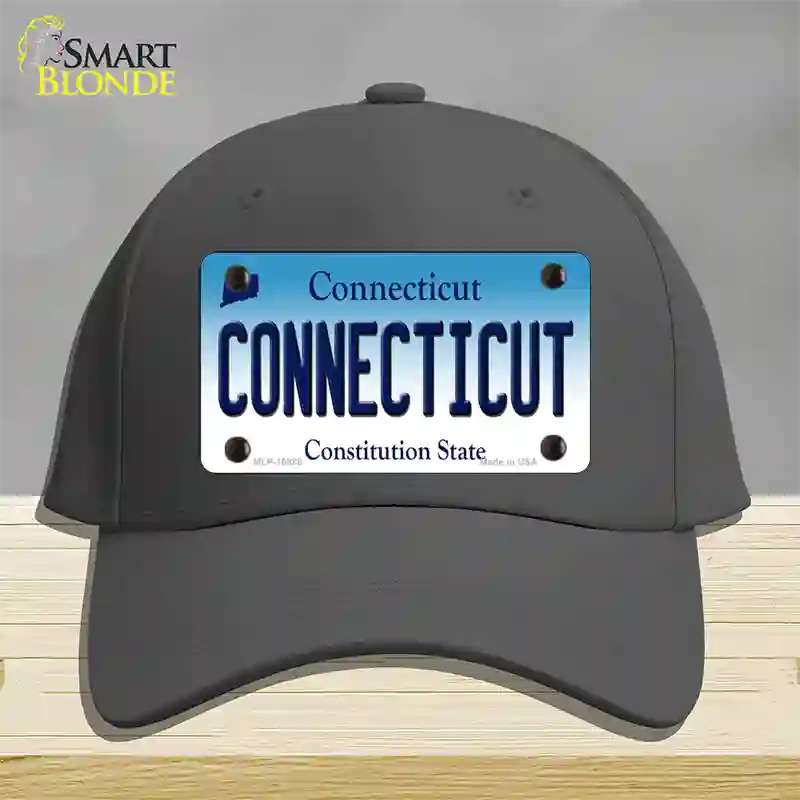 Connecticut State Novelty License Plate Hat Cotton / Charcoal