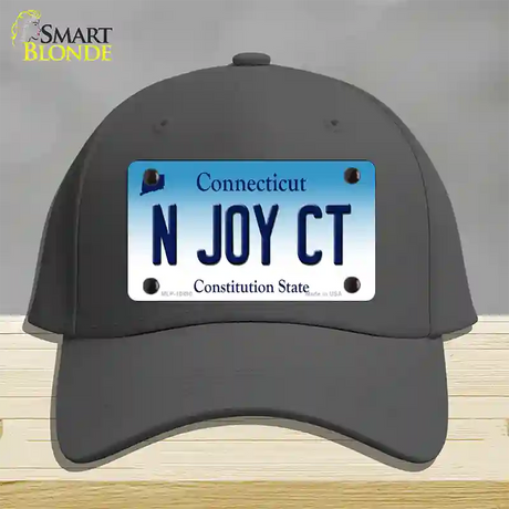 N Joy CT Connecticut Novelty License Plate Hat Cotton / Charcoal