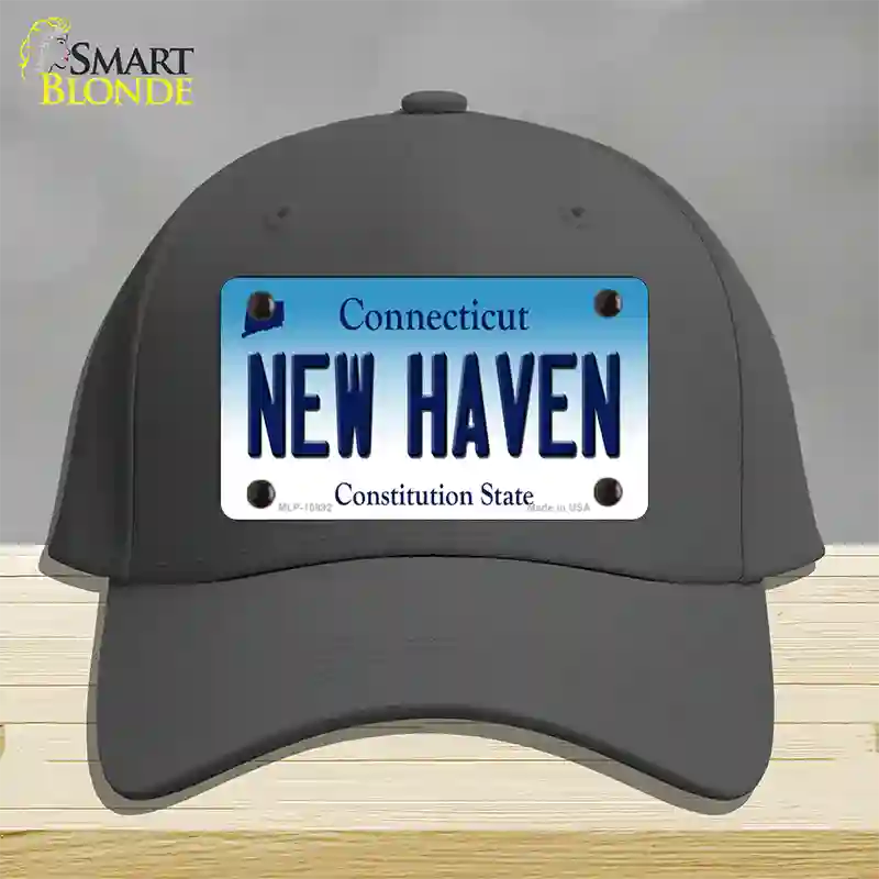 New Haven Connecticut Novelty License Plate Hat Cotton / Charcoal