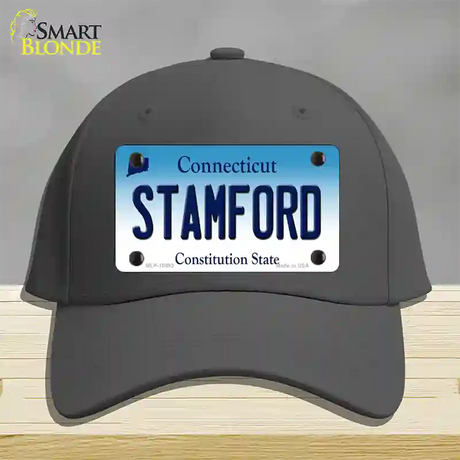 Stamford Connecticut Novelty License Plate Hat Cotton / Charcoal