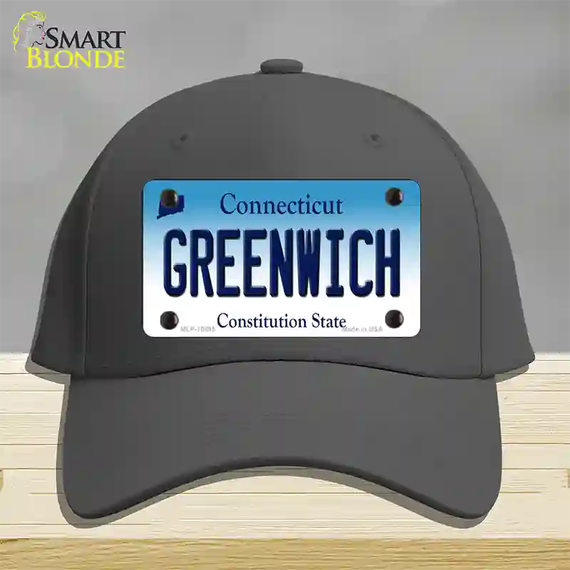 Greenwich Connecticut Novelty License Plate Hat Cotton / Charcoal