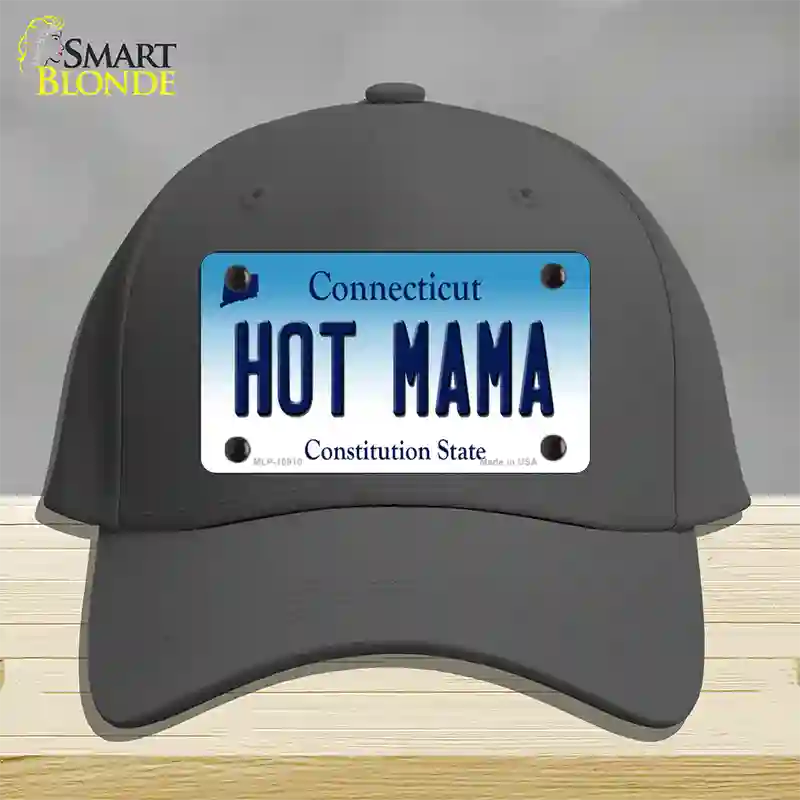 Hot Mama Connecticut Novelty License Plate Hat Cotton / Charcoal