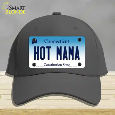 Hot Mama Connecticut Novelty License Plate Hat Cotton / Charcoal