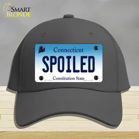 Spoiled Connecticut Novelty License Plate Hat Cotton / Charcoal