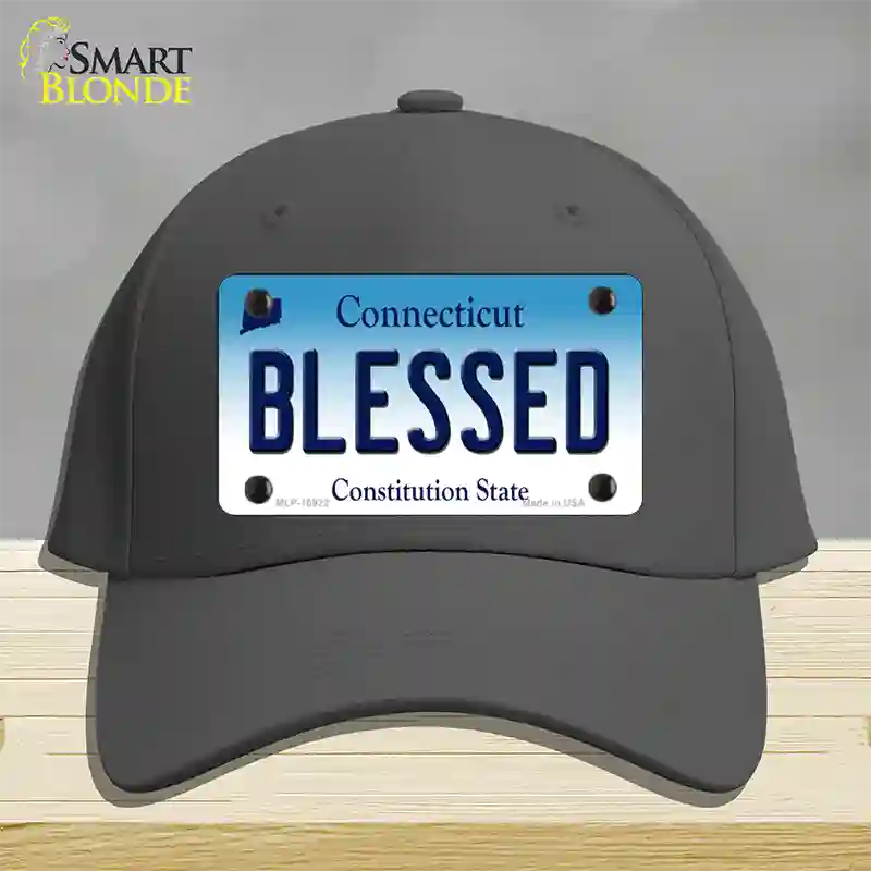 Blessed Connecticut Novelty License Plate Hat Cotton / Charcoal