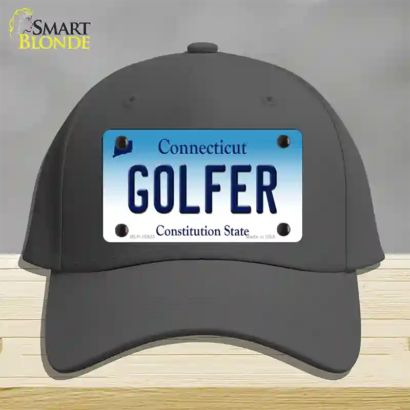 Golfer Connecticut Novelty License Plate Hat Cotton / Charcoal