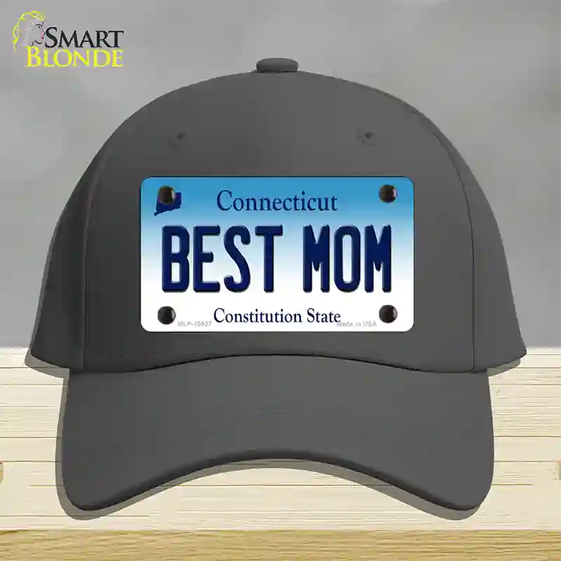 Best Mom Connecticut Novelty License Plate Hat Cotton / Charcoal