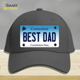 Best Dad Connecticut Novelty License Plate Hat Cotton / Charcoal