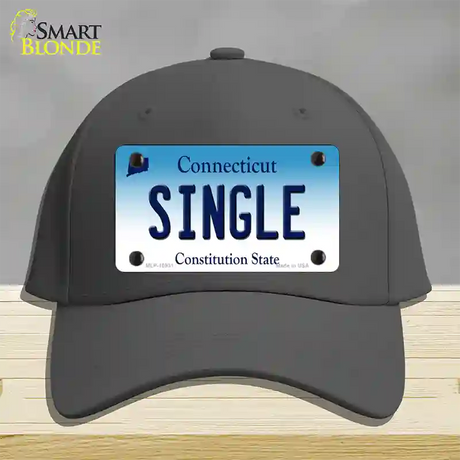 Single Connecticut Novelty License Plate Hat Cotton / Charcoal