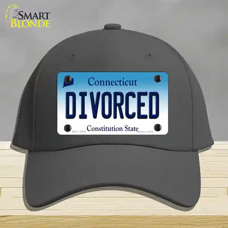 Divorced Connecticut Novelty License Plate Hat Cotton / Charcoal